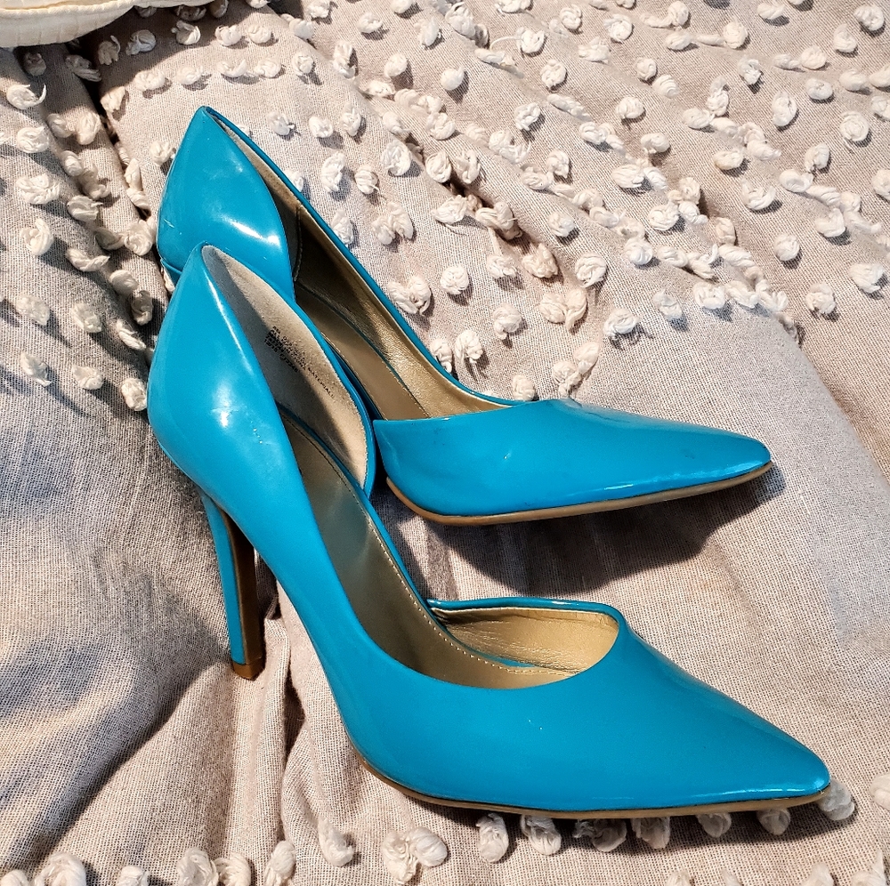a.n.a Bright Teal Patent Pointed-Toe Stiletto Heels
